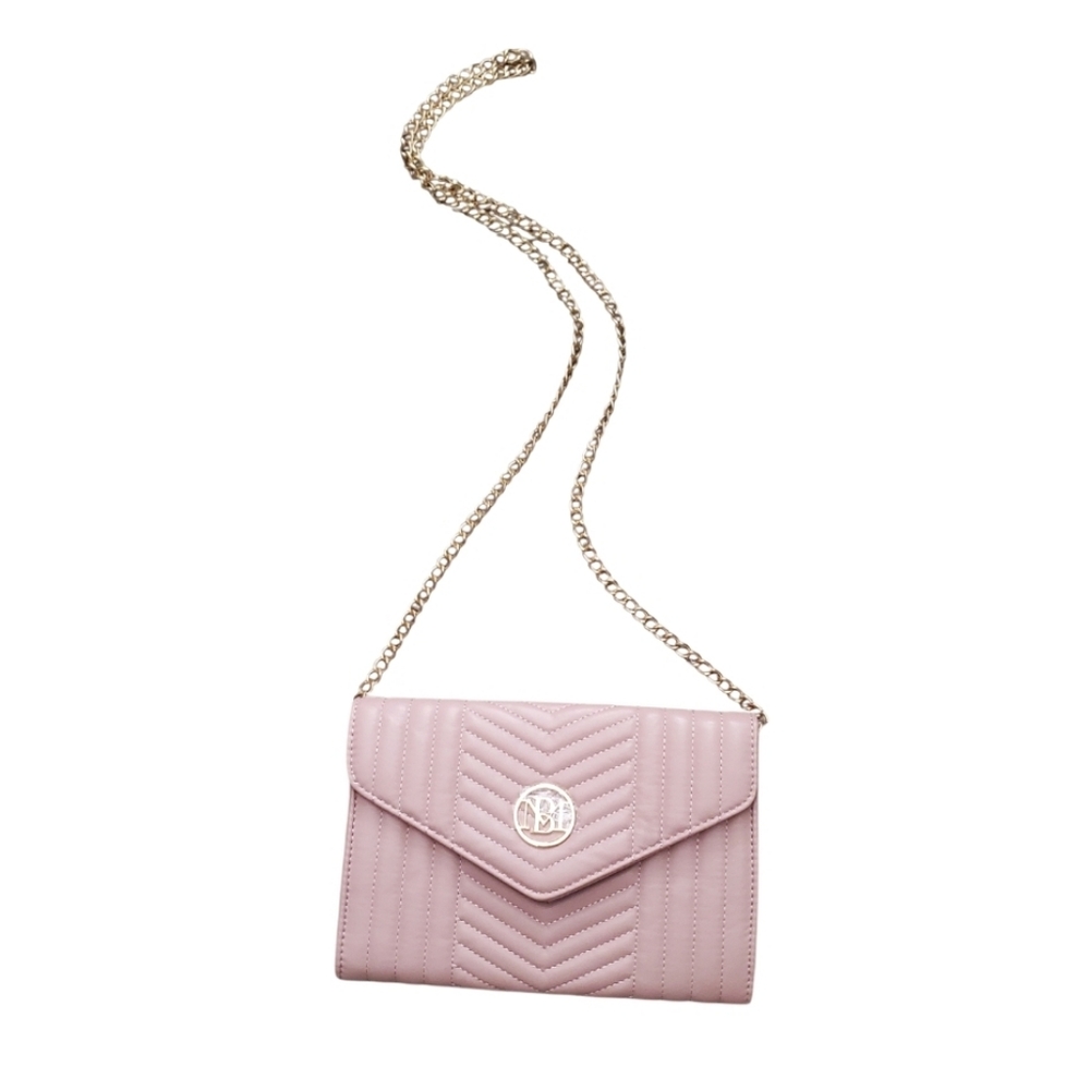 Badgley Mischka Pink Chevron Crossbody Bag